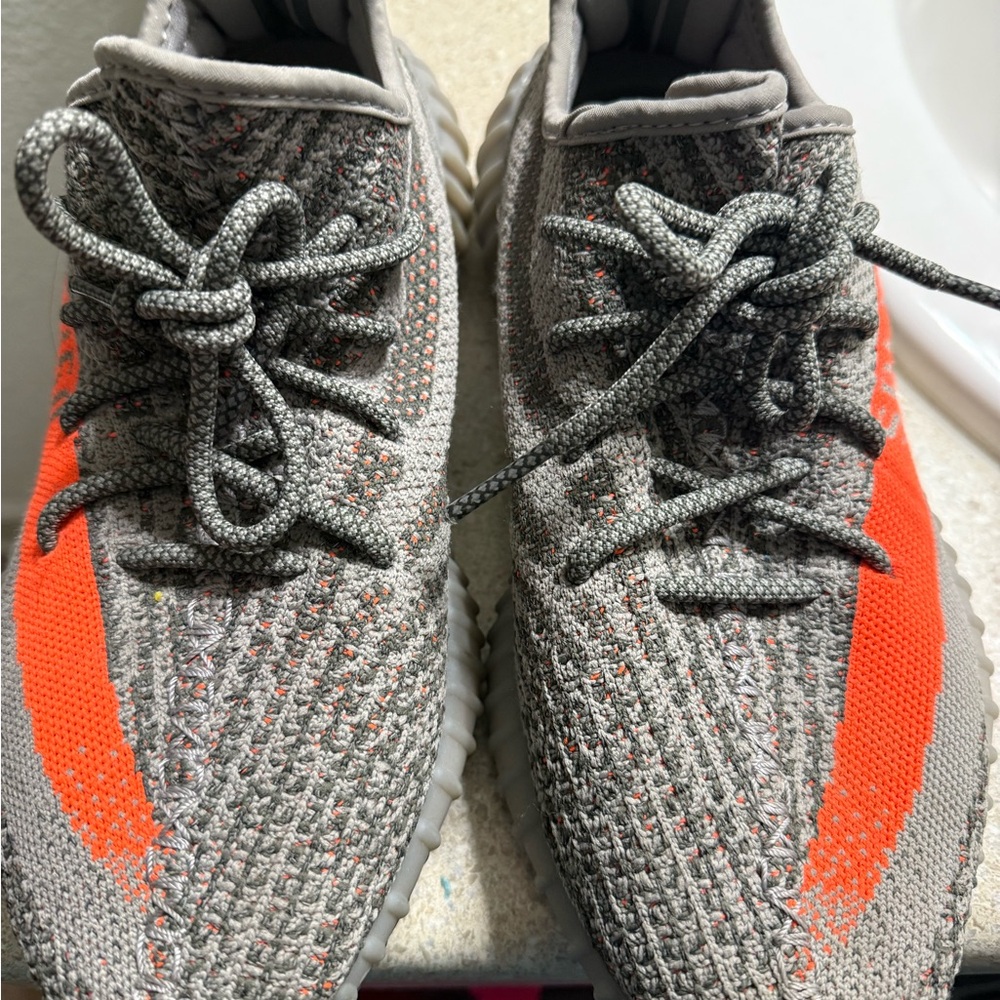 Gray and Orange Knit Sneakers size 8 1/2 in men’s